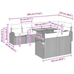 vidaXL Ensemble de canapé de jardin 9 Pièces Noir Poly rotin