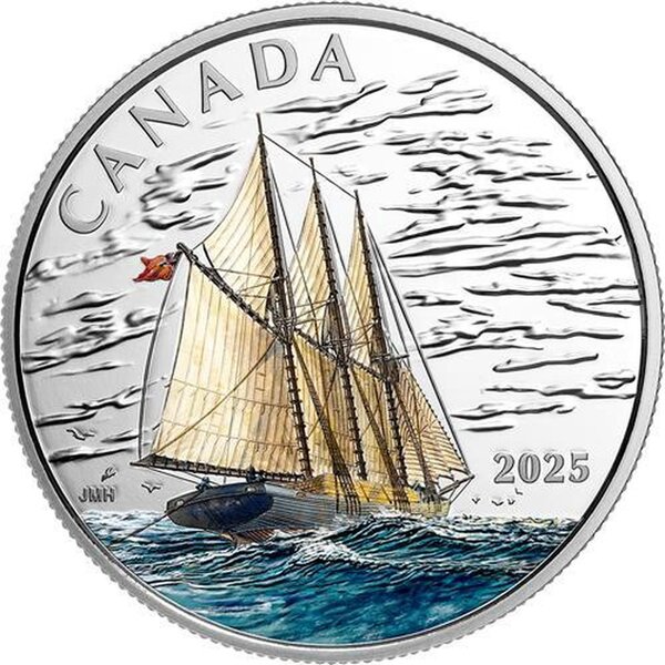 Pièce de monnaie en Argent 15 Dollars g 23.17 Millésime 2025 Tall Ships THREE-MASTED SCHOONER