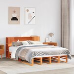 vidaXL Lit bibliothèque sans matelas cire marron 140x200cm bois massif