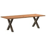 vidaXL Table à manger marron clair bois de chêne massif rectangulaire