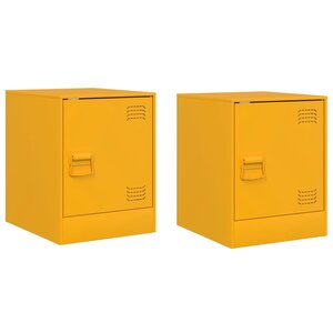 vidaXL Tables de chevet 2 Pièces jaune moutarde 34 5x39x44 cm acier