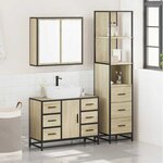 vidaXL Ensemble de meubles de salle de bain 3 Pièces chêne sonoma