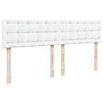 vidaXL Sommier à lattes de lit avec matelas Blanc 200x200cm Similicuir