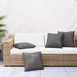 vidaXL Coussins de canapé lot de 4 anthracite 60x60 cm tissu