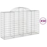 vidaXL Paniers à gabions arqués 50 Pièces 200x50x120/140 cm Fer galvanisé