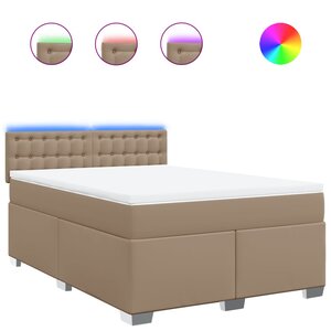 vidaXL Sommier à lattes de lit avec matelas Cappuccino 140x200 cm