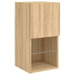 vidaXL Meuble TV muraux 4 Pièces avec lumières LED chêne sonoma