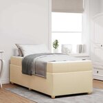 vidaXL Cadre de lit avec matelas Crème 80 x 200 cm tissu