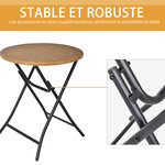 Ensemble bistro de jardin 3 pièces pliantes style cosy 2 chaises + table résine tressée beige acier époxy noir