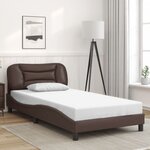 vidaXL Cadre de lit avec lumières LED marron 100x200 cm similicuir