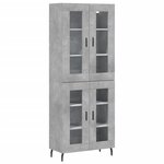vidaXL Buffet haut Gris béton 69 5x34x180 cm Bois d'ingénierie