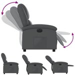 vidaXL Fauteuil inclinable électrique Gris Similicuir