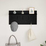 vidaXL Porte-manteau mural avec étagère Chêne noir 80 x 40 x 12 cm