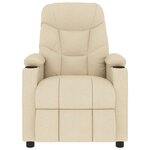 vidaXL Fauteuil de massage Crème Tissu