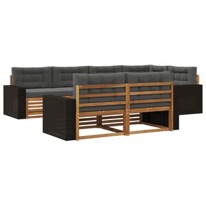 vidaXL Ensemble de canapés d'extérieur 7 Pièces Naturel et Anthracite