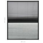 Vidaxl moustiquaire plissée pour fenêtre aluminium 80x100 cm et auvent