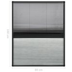 vidaXL Moustiquaire plissée pour fenêtre Aluminium 80x100 cm et auvent