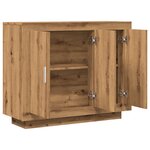 vidaXL Buffet chêne artisanal 92x35x75 cm bois d'ingénierie
