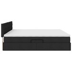 vidaXL Lit avec rangement et matelas avec matelas Noir 200 x 200 cm