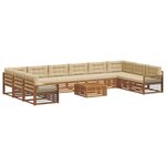 vidaXL Ensembles de canapés avec coussin 11 Pièces Naturel et Beige