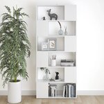 vidaXL Bibliothèque/Séparateur de pièce Blanc Bois d'ingénierie