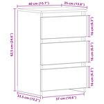 Table de chevet vidaXL noire en chêne  40x35x62 5 cm en bois conçu