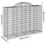 vidaXL Paniers à gabions arqués 40 Pièces 200x50x140/160 cm Fer galvanisé