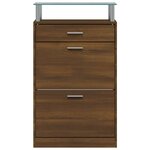 vidaXL Armoire à chaussures Chêne marron 63x24x104cm Bois d'ingénierie