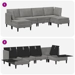 vidaXL Ensemble de meubles pour le salon 6 pc Gris clair Velours