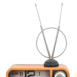 vidaXL Horloge de table Orange et noir 25x11x48 cm Fer et MDF