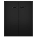 vidaXL Buffet noir 60x30x75 cm bois d'ingénierie