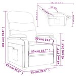 vidaXL Fauteuil de massage Gris clair Tissu