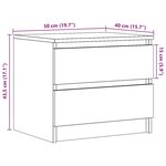 vidaXL Tables de chevet 2 Pièces vieux bois 50x40x43.5 cm bois ingénierie