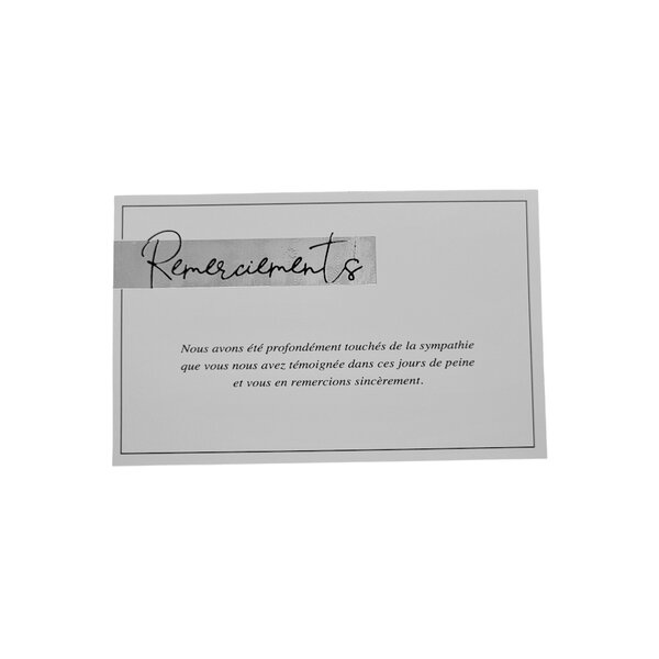 Carte De Voeux - Condoléances - 5 Cartes Remerciements Deuil