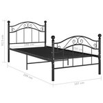 vidaXL Cadre de lit sans matelas noir métal 100x200 cm
