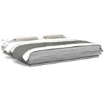 vidaXL Cadre de lit et lumières LED sans matelas sonoma gris 200x200cm