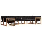 vidaXL Ensemble de canapés d'extérieur 7 pc Naturel et Noir