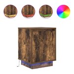 VidaXL Tables de chevet avec lumières LED 2 Pièces chêne fumé 38x34x50 cm