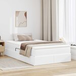 vidaXL Lit avec rangement et matelas Blanc 120 x 190 cm Simili cuir