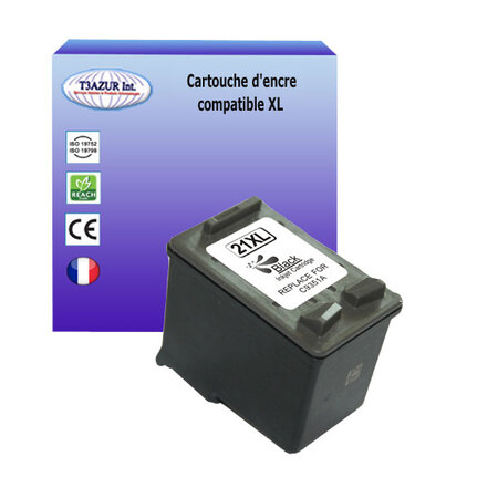 Cartouche compatible avec HP Deskjet 3747 3900 3910 3915 3918 3920 3930 3930v 3938 3940 3940v remplace HP n°21 XL - Noire