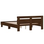 vidaXL Cadre de lit avec tête de lit chêne marron 140x190 cm