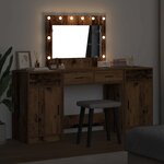 vidaXL Table de Toilette avec tiroir 3 Pièces Marron 40 x 41 x 75 cm