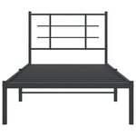 vidaXL Cadre de lit métal sans matelas avec tête de lit noir 90x200 cm