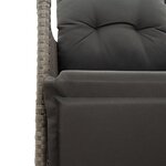 vidaXL Chaise inclinable de jardin avec coussins gris résine tressée