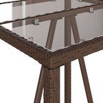 vidaXL Table de bar d’extérieur marron 70x70x110 cm résine tressée