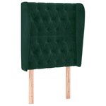 vidaXL Tête de lit avec oreilles Vert foncé 83x23x118/128 cm Velours