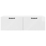 vidaXL Meuble TV mural Montage mural Blanc brillant 98 x 41 x 30 cm