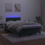 vidaXL Sommier à lattes de lit avec matelas LED vert foncé 120x190 cm