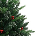 vidaXL Sapin de Noël artificiel à charnières avec baies rouges 210 cm