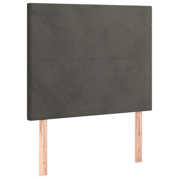 vidaXL Têtes de lit 2 Pièces Gris foncé 80x5x78/88 cm Velours